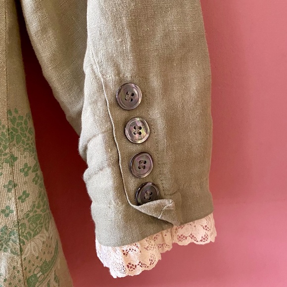 Juicy Couture fitted Green Linen Jacket size 6 - Picture 7 of 7